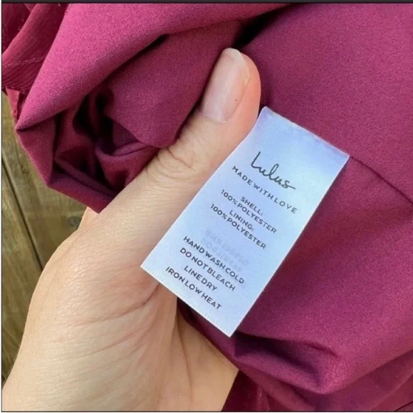 Burgundy Floral Jacquard Asymmetric Ruffle Chiffon Dress 🌿 - Picture 10 of 12